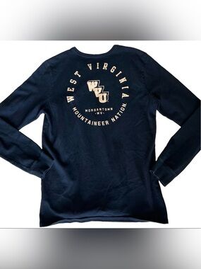 Nike West Virginia Mountaineer Nation T Shirt Mens L Blue White Morgantown